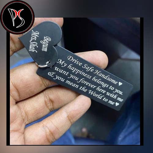 Customize Black Metal Tag keychain