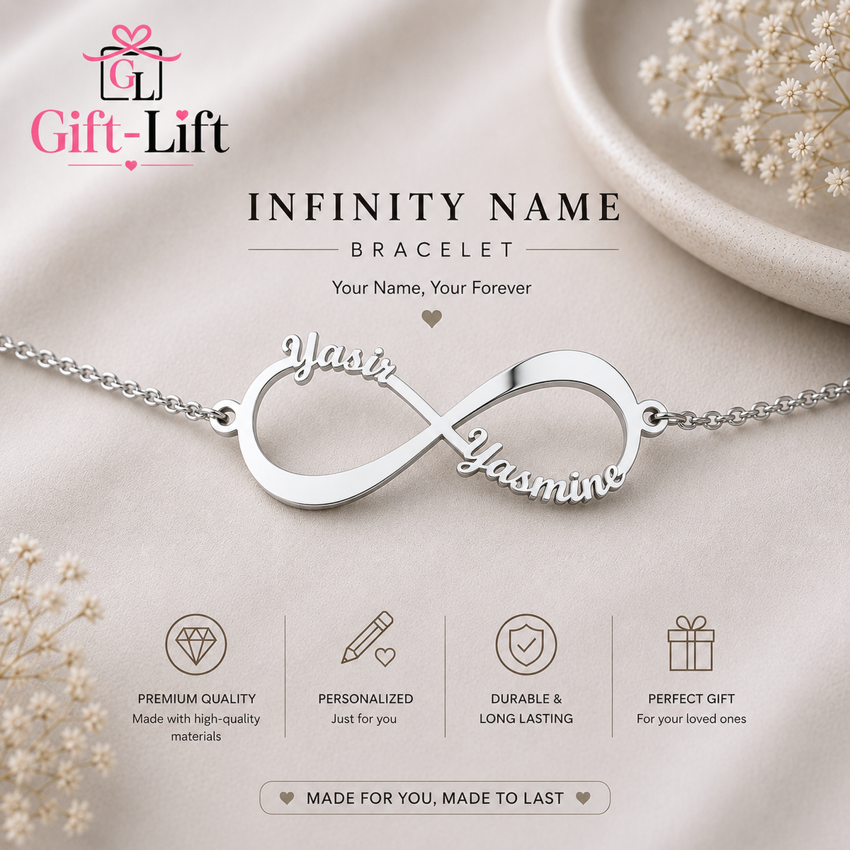Custom Infinity Couple Name Bracelet
