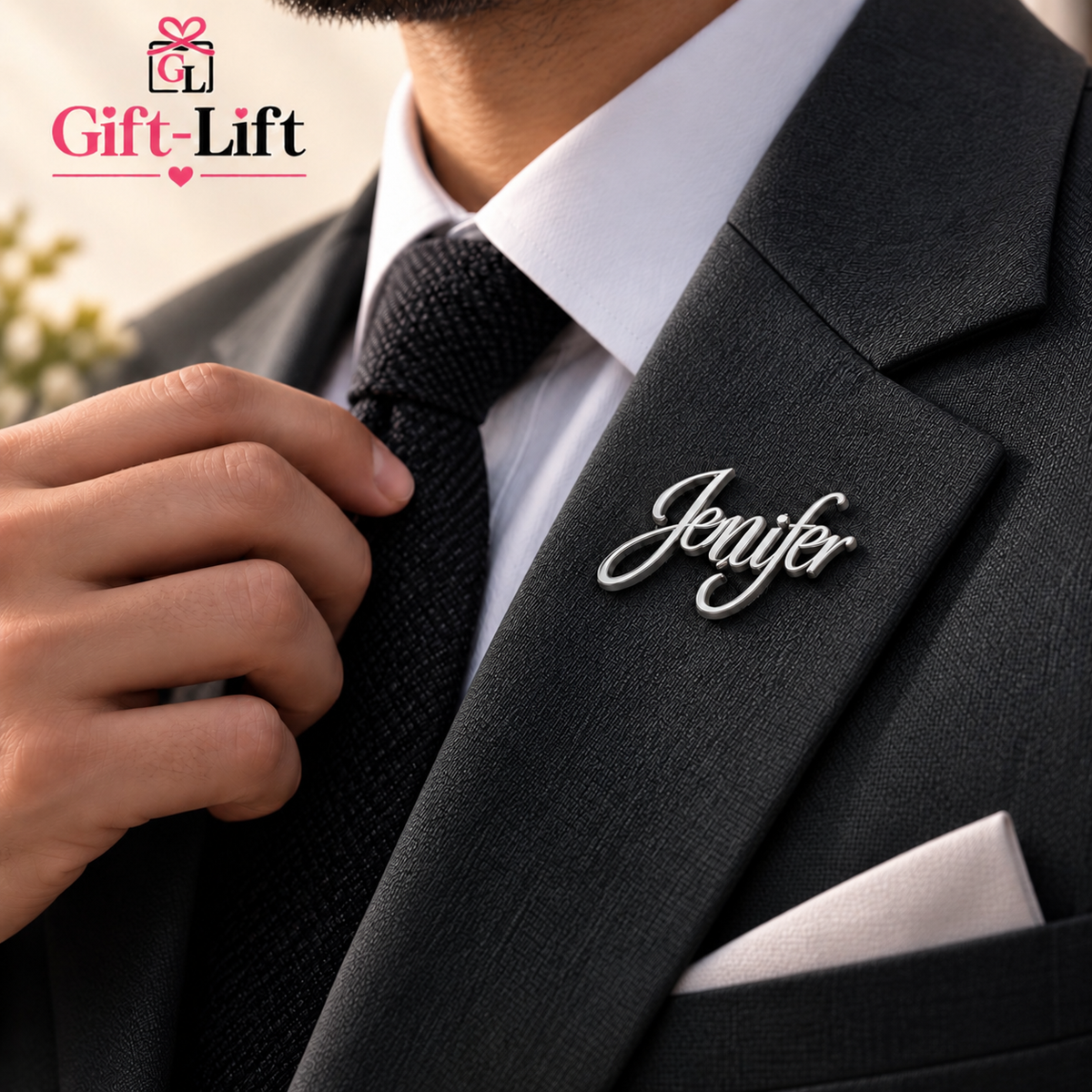 Personalized Name Lapel Pin for Men