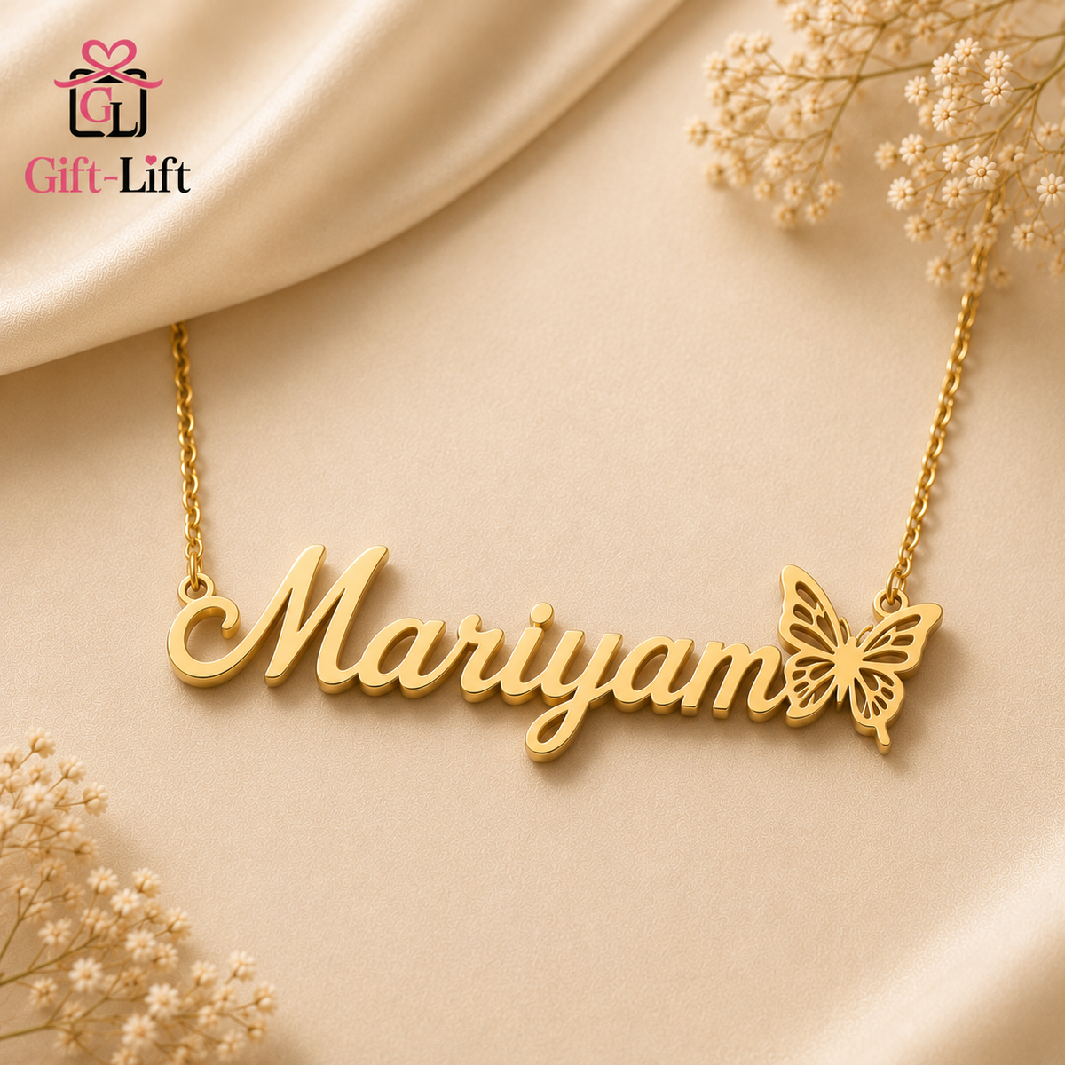 Personalized Name Necklace with Butterfly Charm 🦋