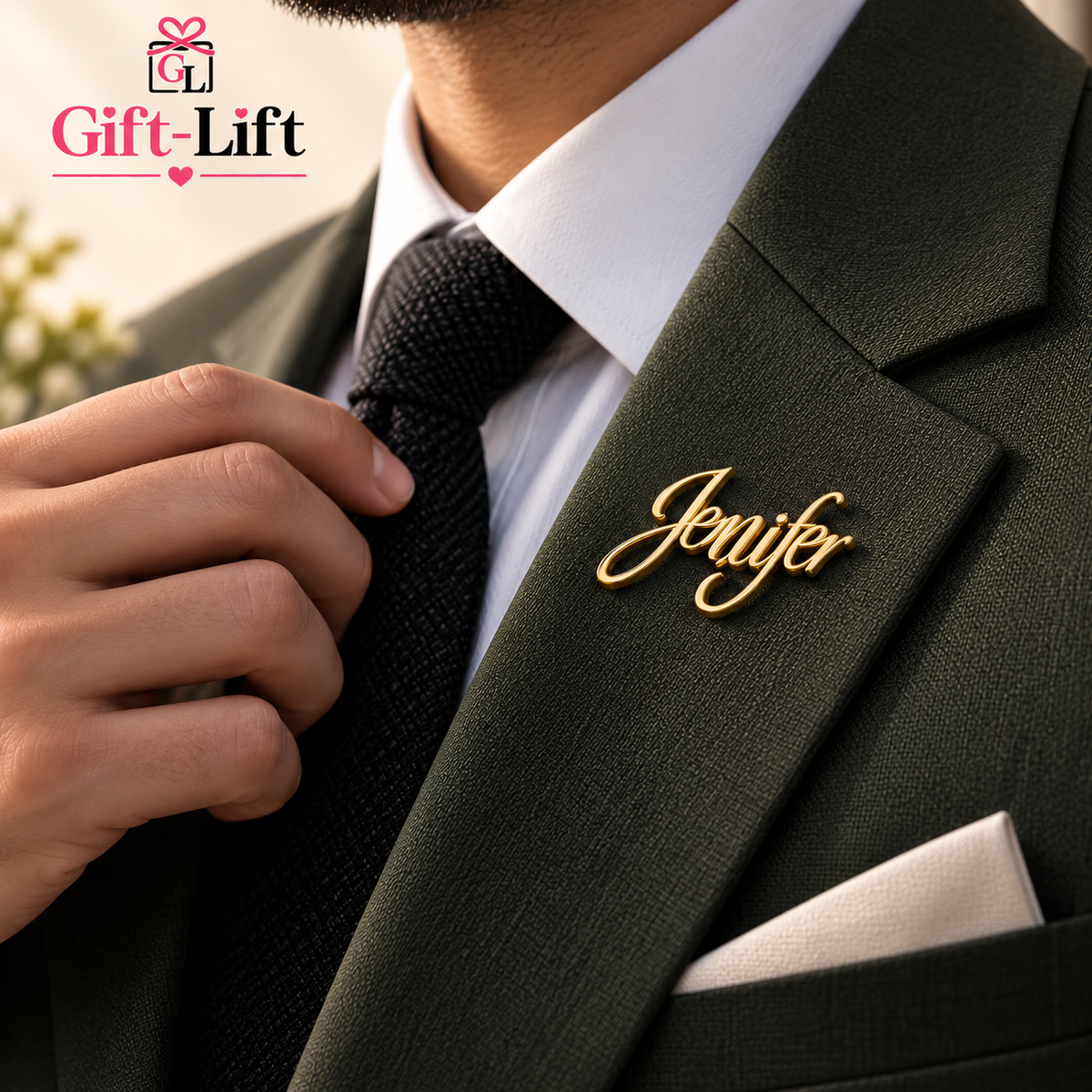 Personalized Name Lapel Pin for Men