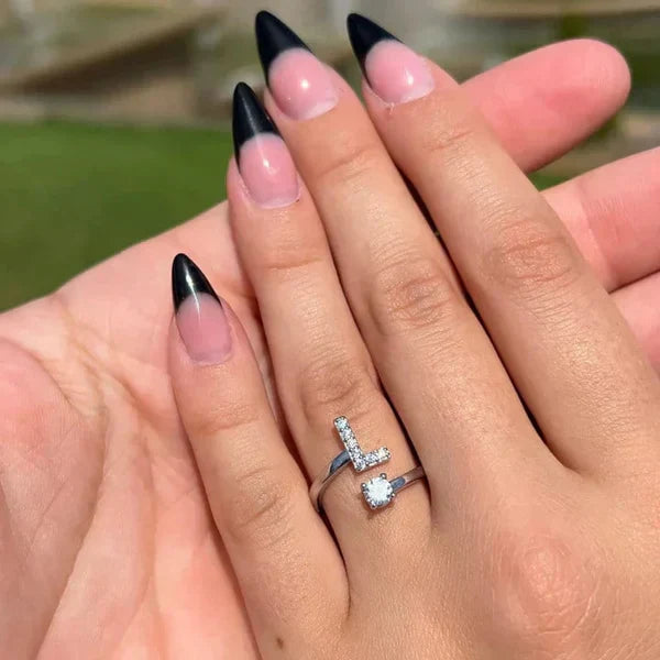Customize Name Alphabet Ring Zircon