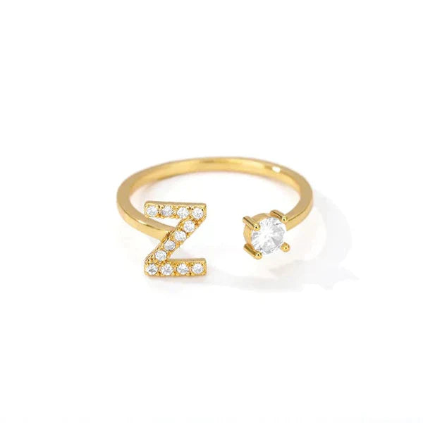 Customize Name Alphabet Ring Zircon