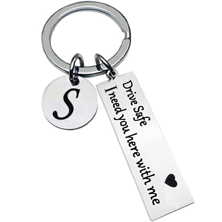 Customize Drive Safe Metal Keychain. For men