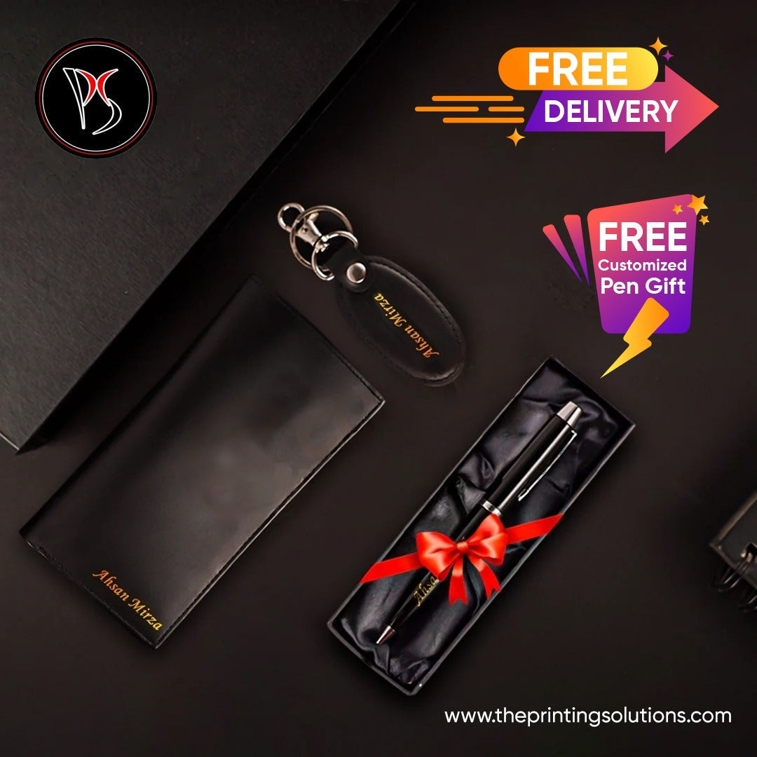 Customize Wallet + Keychain with Free Customized Pen Gift 🎁