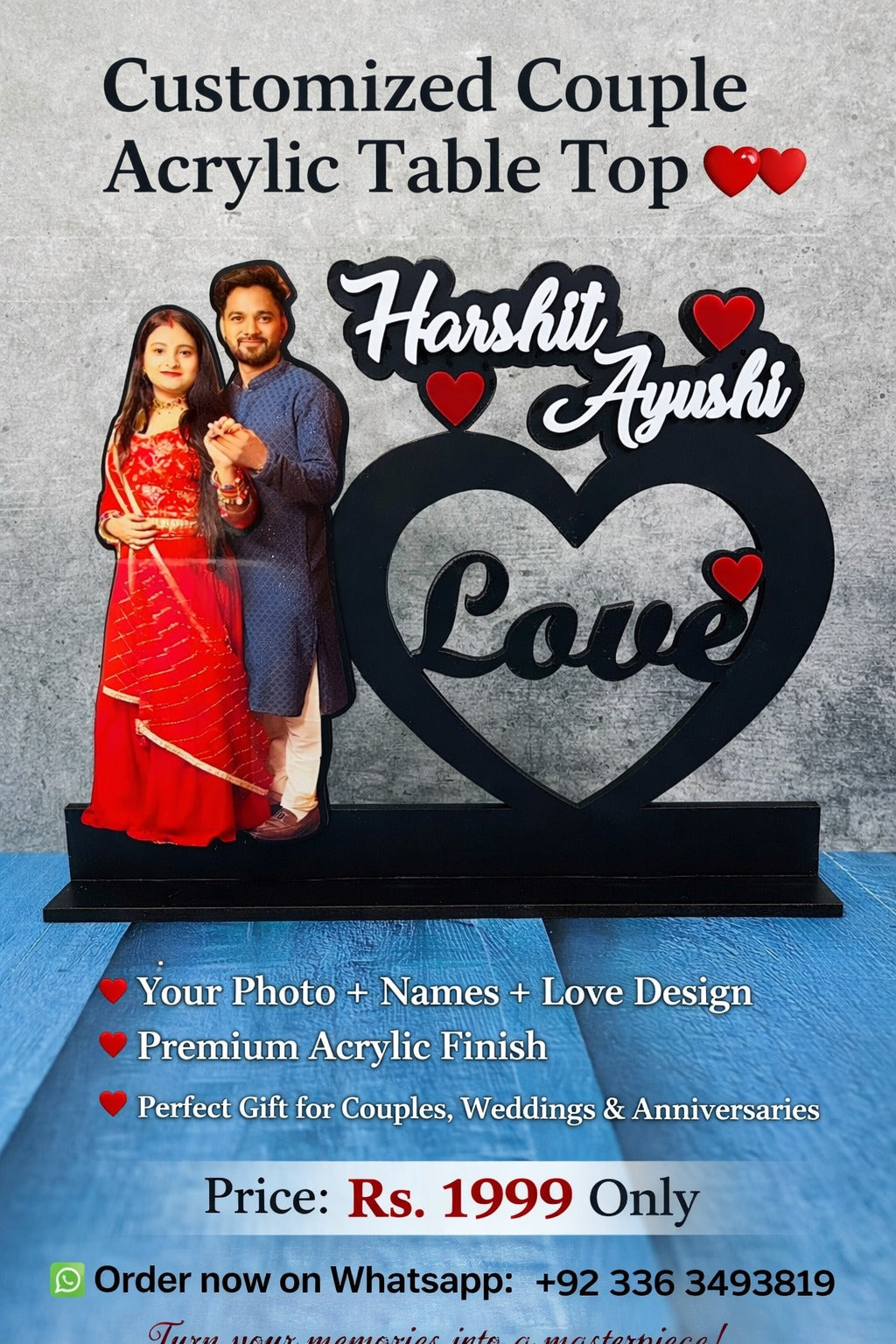 ❤️ Customized Couple Acrylic Table Top ❤️