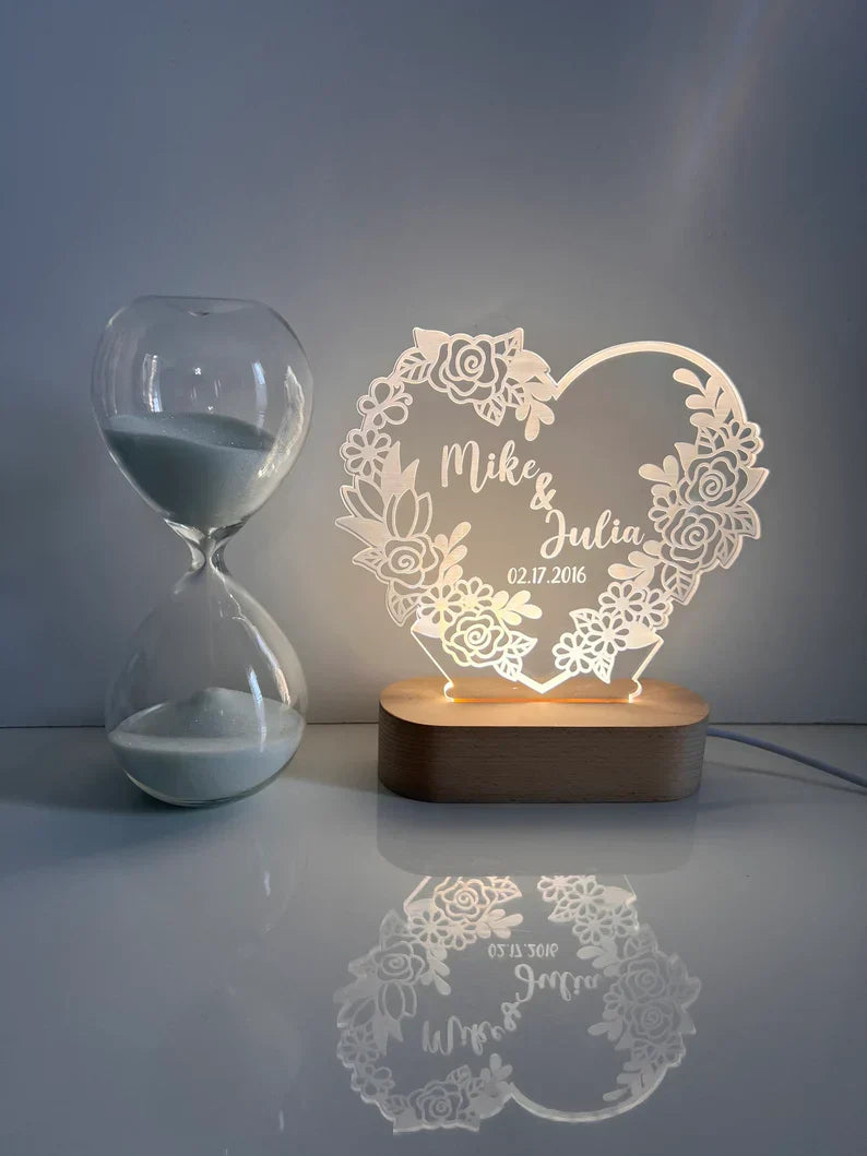 Custom Heart Led Light | Personalized Valentines Gift | Light up Sign | Logo Sign / Couples gift/ Gift for her / Anniversary gift
