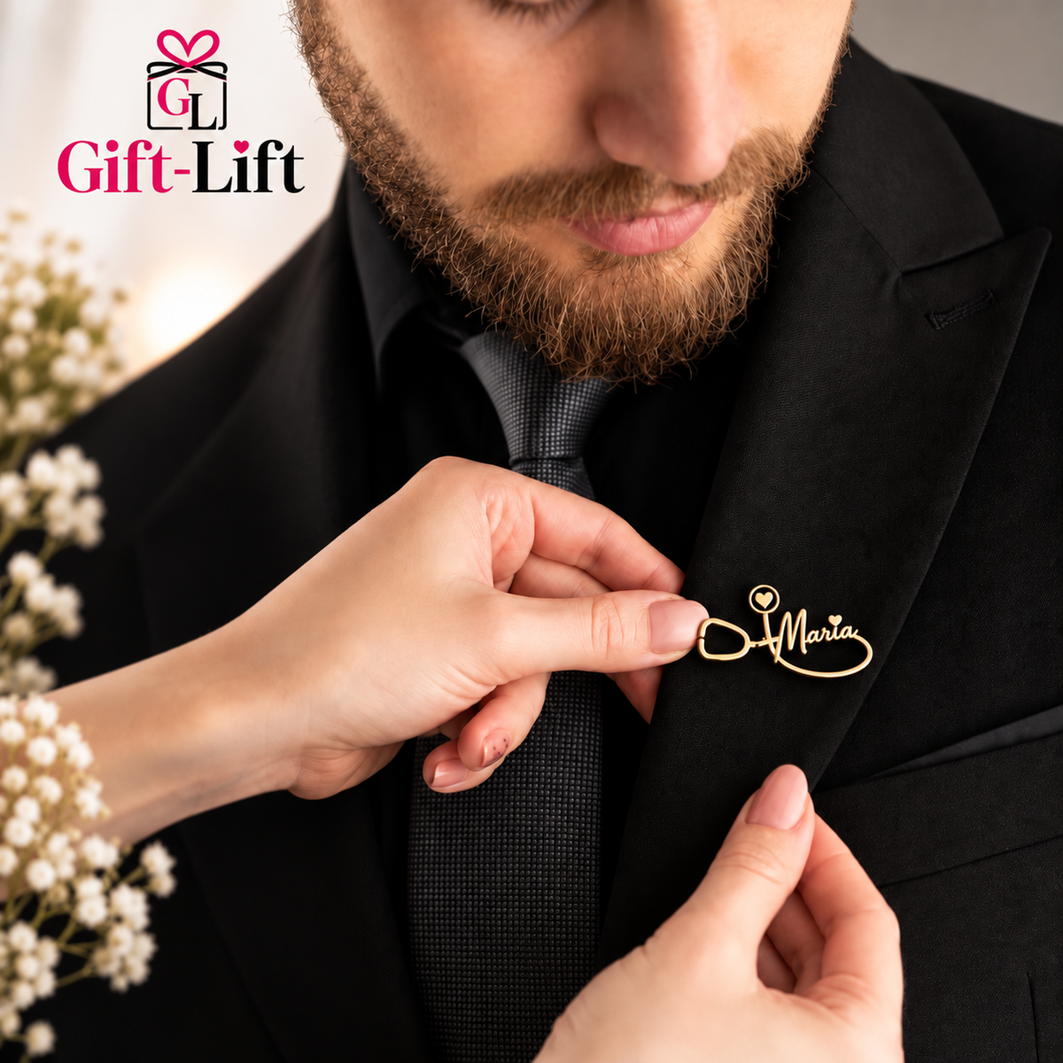 Personalized Stethoscope🩺Name Lapel Pin | Custom Doctor & Medical Lapel Pin