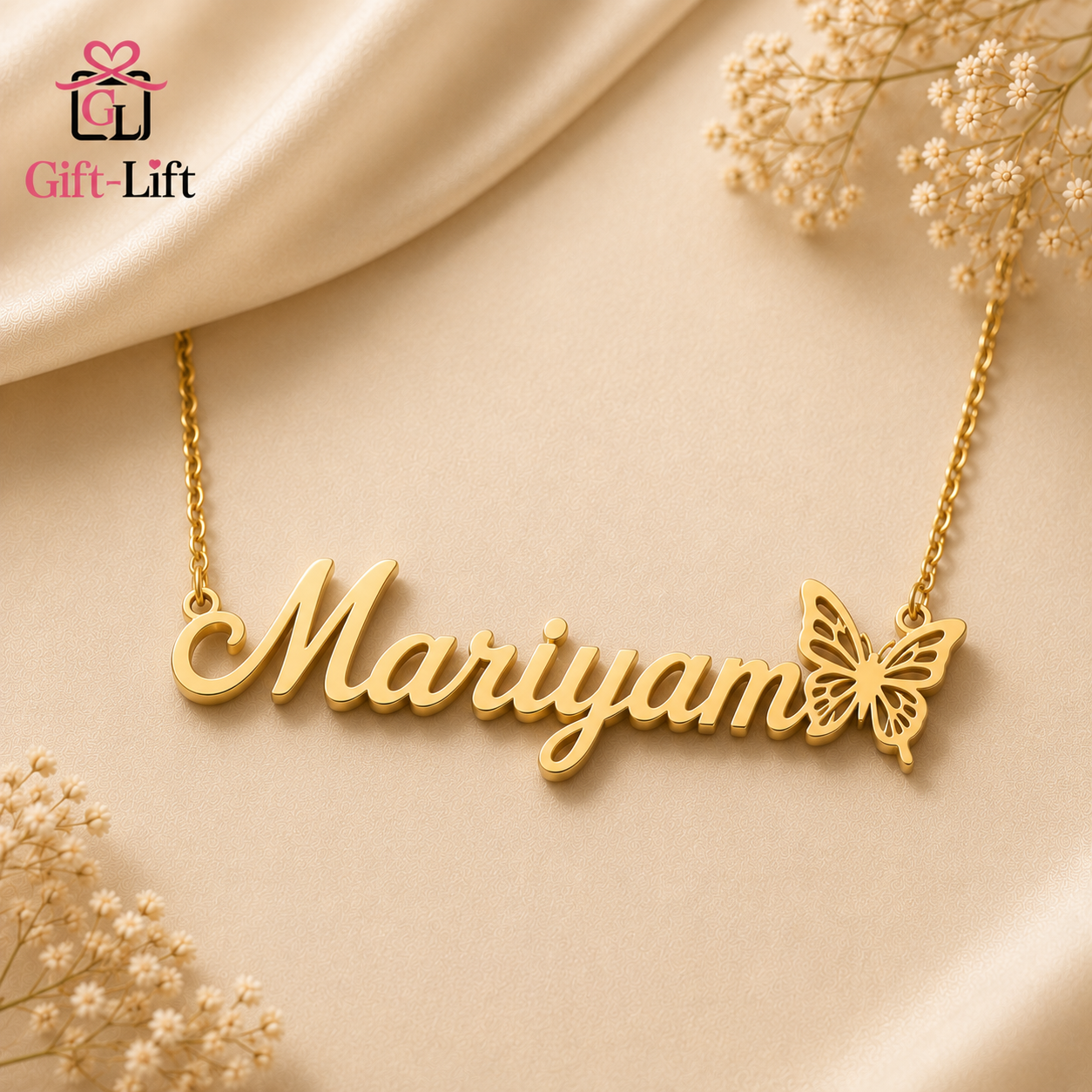 Personalized Name Necklace with Butterfly Charm 🦋