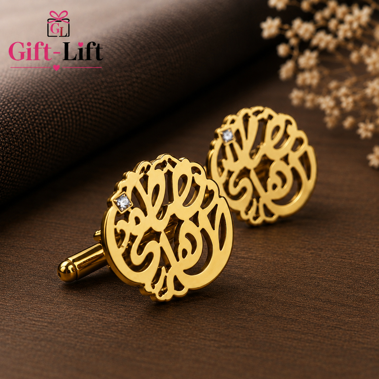 Custom Arabic Calligraphy Name Cufflinks for Men