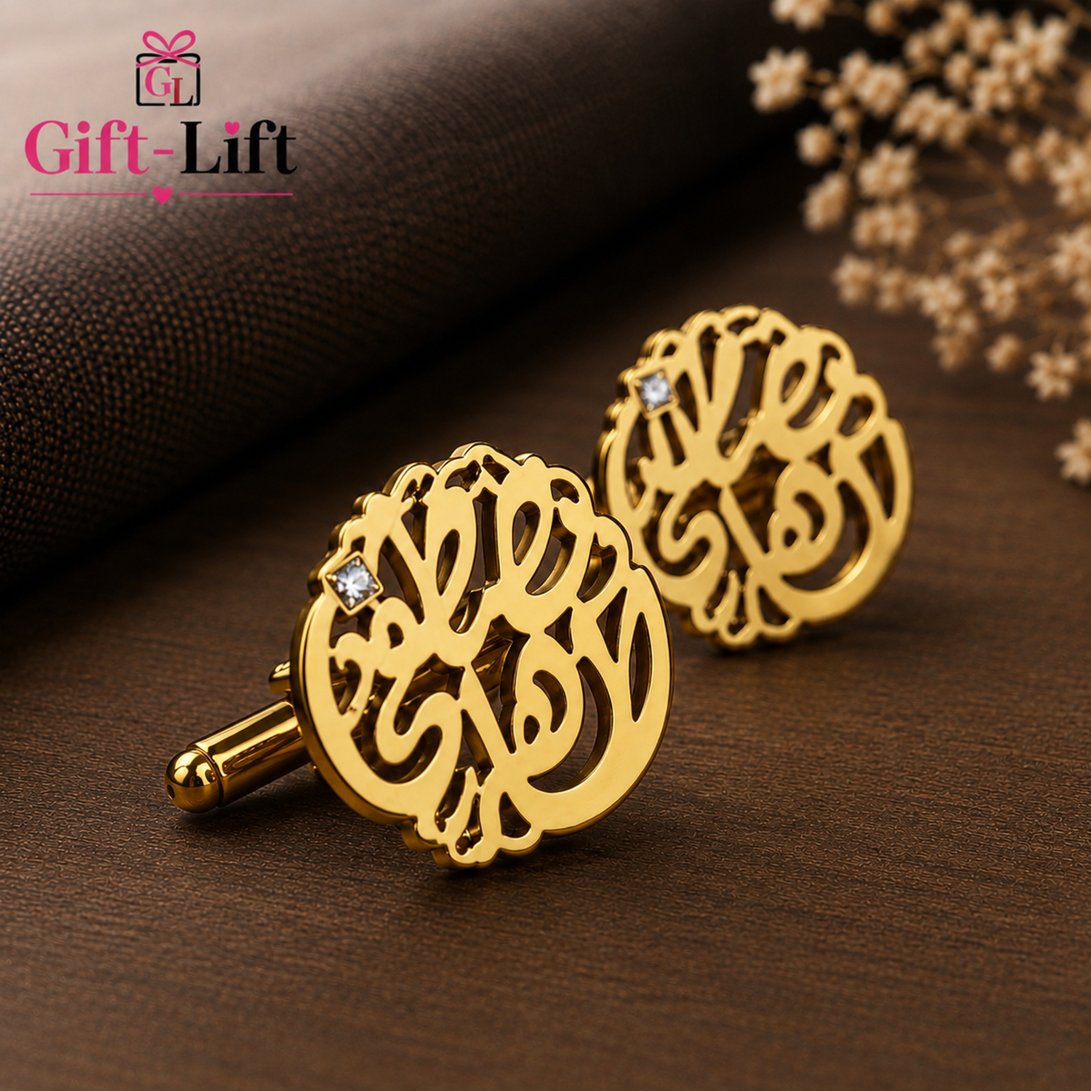Custom Arabic Calligraphy Name Cufflinks for Men